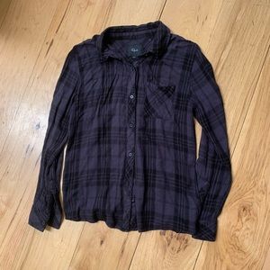 RAILS black plaid button down flannel size S